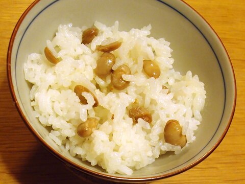 乾煎り＆下茹で不要☆余った節分豆で作る福豆ご飯